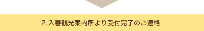 2.入善観光案内所より受付完了のご連絡